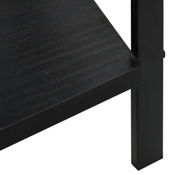Kolmekorruseline raamaturiiul, must, tehispuit ja teras, 60 x 27,6 x 90,5 cm – 8