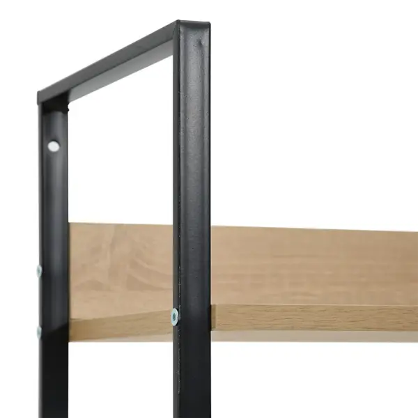 Kolmekorruseline raamaturiiul tamm ja must, tehispuit ja teras, 60 x 27,6 x 90,5 cm – 9
