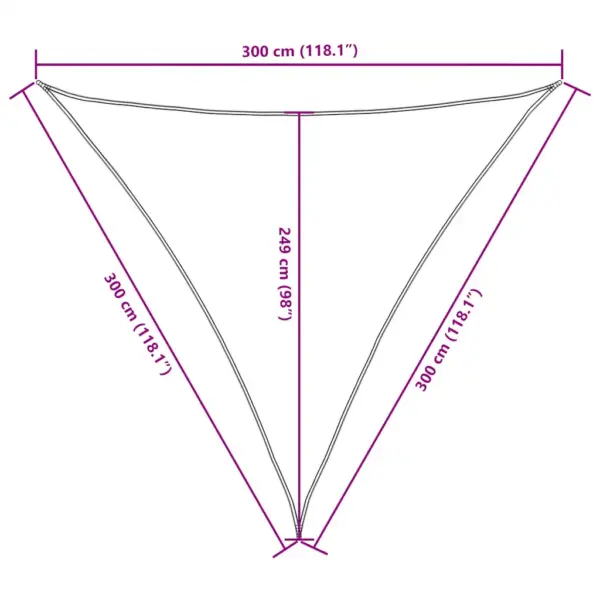 Kolmnurkne veekindel päikesepuri UV-kaitsega, kollane, 3 x 3 x 3 m – 10
