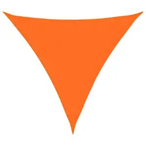Veekindel UV-kaitsega päikesepuri, kolmnurkne, oranž, 5 x 5 x 5 m, PU-kattega oxford-kangas
