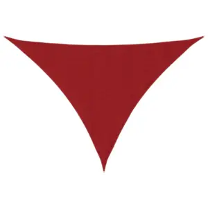 Kolmnurkne veekindel päikesepuri, punane, 3 x 3 x 4,24 m, PU-kattega oxford-kangas