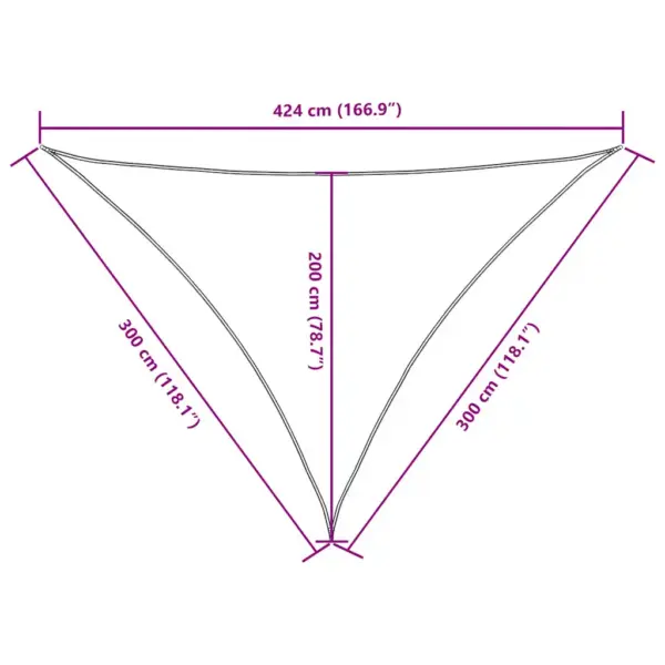 Kolmnurkne veekindel päikesepuri, punane, 3 x 3 x 4,24 m, PU-kattega oxford-kangas – 10