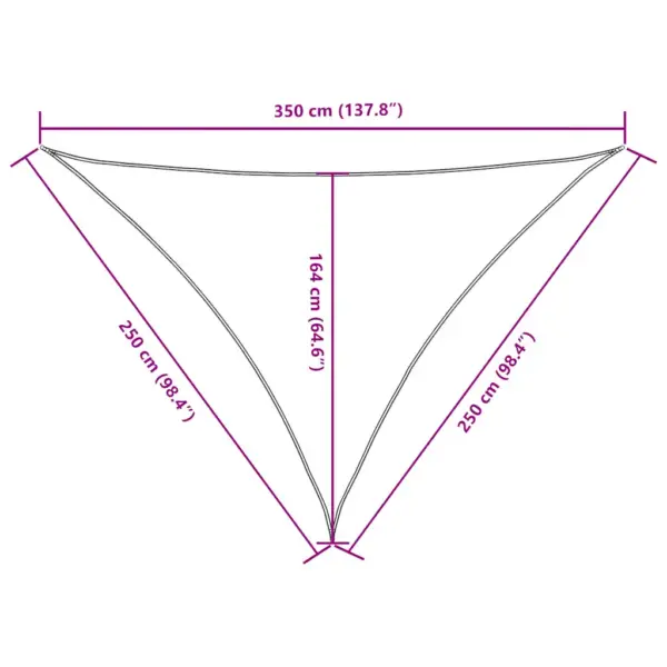 Veekindel kolmnurkne päikesepuri, kollane, 2,5 x 2,5 x 3,5 m – 10