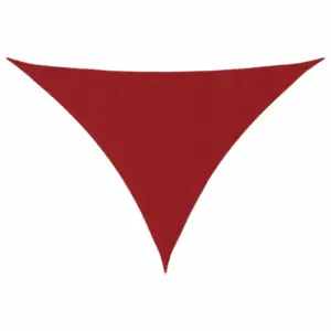 Kolmnurkne veekindel päikesepuri UV-kaitsega, punane, 3 x 3 x 3 m, PU-kattega oxford-kangas