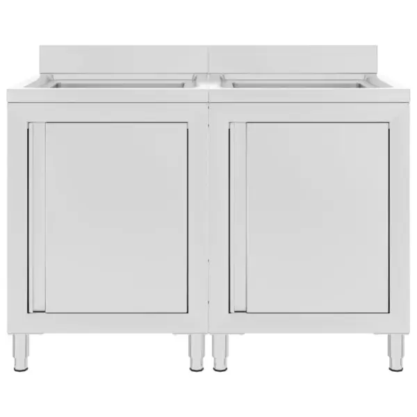 Roostevabast terasest kommertsköögi valamukapid, 2 tk, 120 x 60 x 95–96 cm – 2