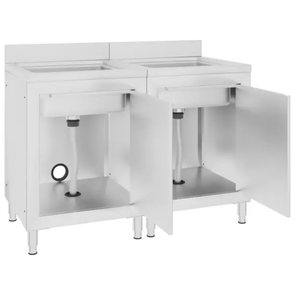 Roostevabast terasest kommertsköögi valamukapid, 2 tk, 120 x 60 x 95–96 cm – 3