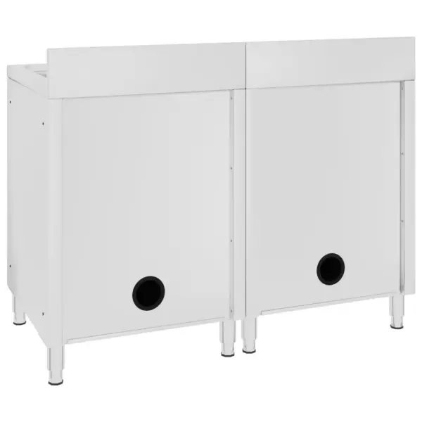 Roostevabast terasest kommertsköögi valamukapid, 2 tk, 120 x 60 x 95–96 cm – 4