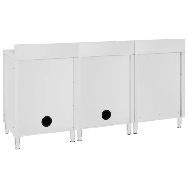 2 valamu- ja 1 äravoolukapiga kommertsköögi valamukomplekt, roostevaba teras, 180 x 60 x 95–96 cm – 5