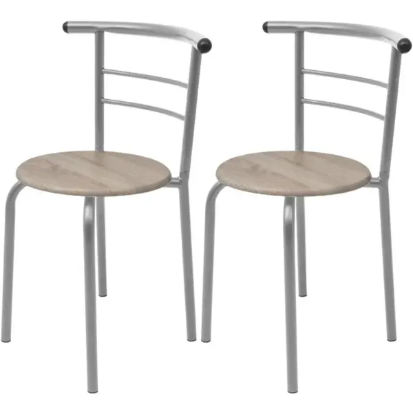 Kompaktne baarikomplekt MDF-plaadiga, 3-osaline, hõbedase raudraamiga, pruun, laud 80 x 53 x 74 cm – 5