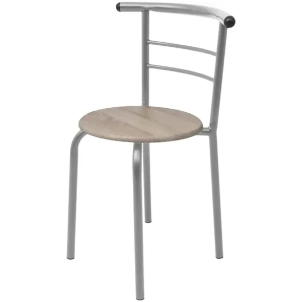 Kompaktne baarikomplekt MDF-plaadiga, 3-osaline, hõbedase raudraamiga, pruun, laud 80 x 53 x 74 cm – 6