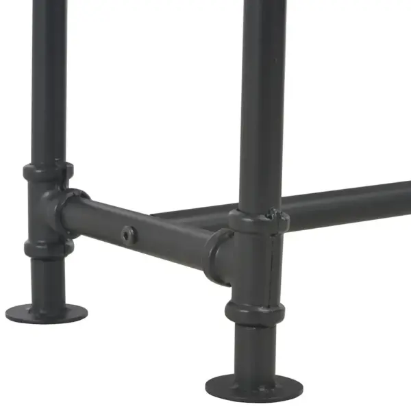 Tööstusliku stiiliga konsoollaud 2 sahtliga, kuusepuit ja must metallraam, 120 x 30 x 75 cm - 7