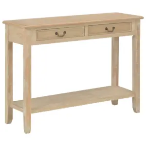 Naturaalset tooni konsoollaud kahe sahtli ja alumise riiuliga, 110 x 35 x 80 cm