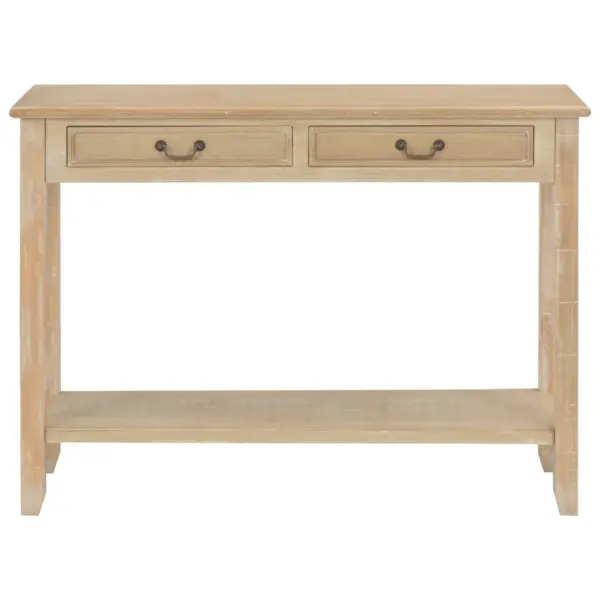 Naturaalset tooni konsoollaud kahe sahtli ja alumise riiuliga, 110 x 35 x 80 cm – 3