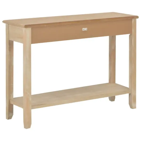 Naturaalset tooni konsoollaud kahe sahtli ja alumise riiuliga, 110 x 35 x 80 cm – 4