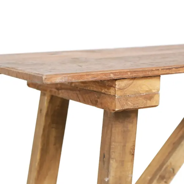 Maalähedane konsoollaud taaskasutatud segapuust, pruun, 130 x 40 x 80 cm – 5
