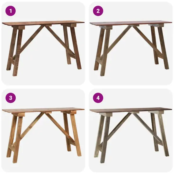 Maalähedane konsoollaud taaskasutatud segapuust, pruun, 130 x 40 x 80 cm – 7