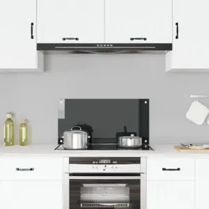 Köögi pritsmekaitse, must karastatud klaas, 80 x 40 cm, 6 mm