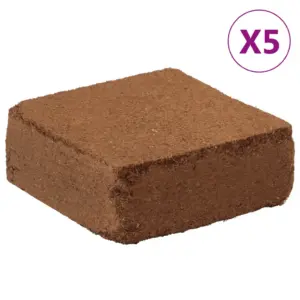Kookoskiust kasvusubstraadi briketid, 5 tk, igaüks 5 kg, kokku 25 kg, naturaalne