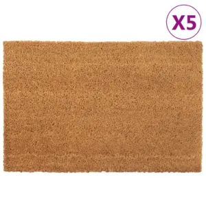 Kookoskiududest uksematid PVC põhjaga, 5 tk, naturaalne, 40 x 60 cm