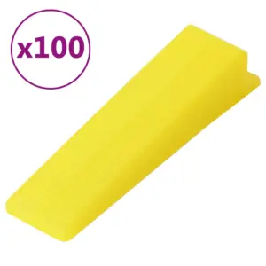 Korduvkasutatavad plaatide tasanduskiilud, kollane PP, 100 tk, 89 x 22 x 16,5 mm