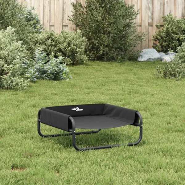 Kõrgendatud koeravoodi, antratsiithall, 600D Oxford kangas ja teras, 57 x 57 x 24 cm – 4