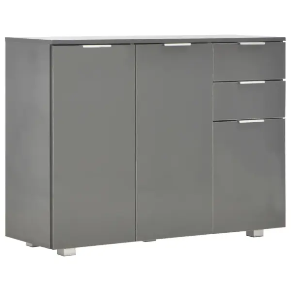 Kõrgläikega hall puhvetkapp 2 sahtli ja 3 uksega, 107 x 35 x 80,5 cm – 2