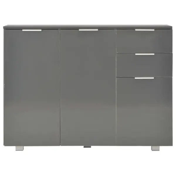 Kõrgläikega hall puhvetkapp 2 sahtli ja 3 uksega, 107 x 35 x 80,5 cm – 3