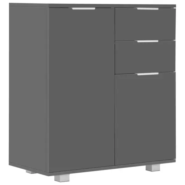 Kõrgläikega hall puhvetkapp 2 sahtli ja 2 uksega, 71 x 35 x 80 cm, tehispuit – 2