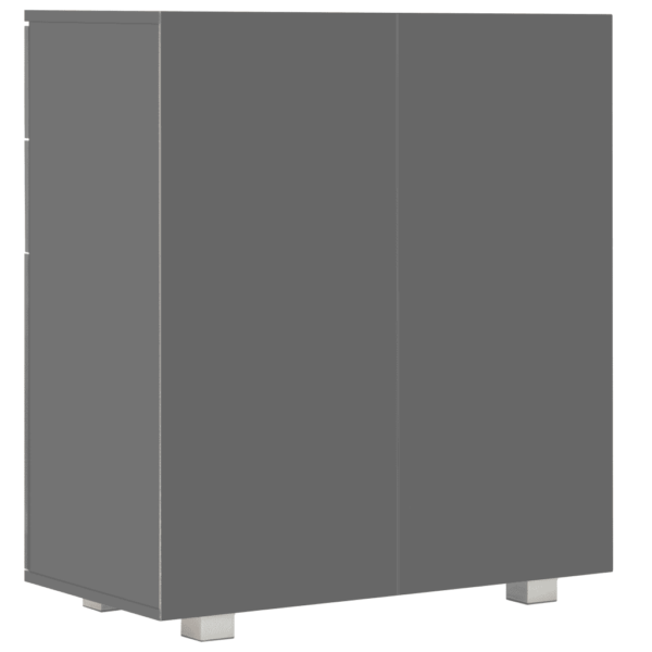 Kõrgläikega hall puhvetkapp 2 sahtli ja 2 uksega, 71 x 35 x 80 cm, tehispuit – 5