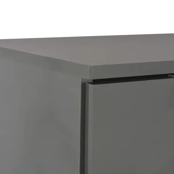 Kõrgläikega hall puhvetkapp 2 sahtli ja 2 uksega, 71 x 35 x 80 cm, tehispuit – 6