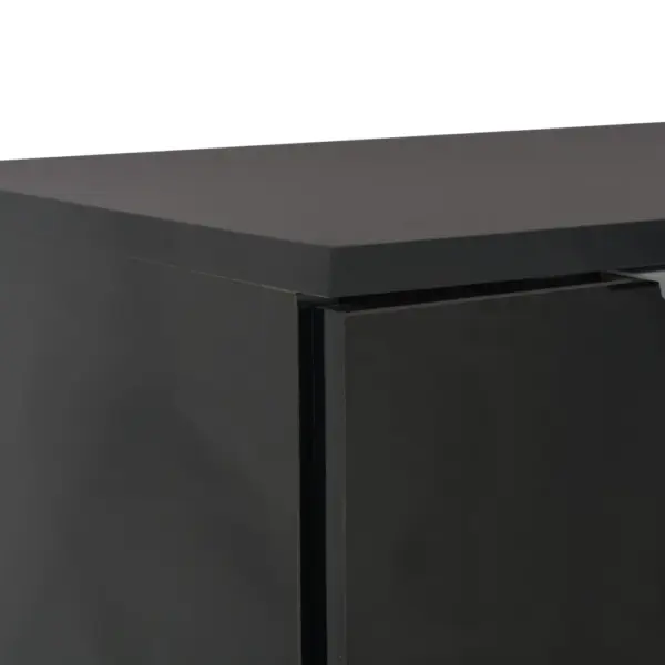 Kõrgläikega must tehispuidust puhvetkapp, 2 sahtlit ja 2 ust, 71 x 35 x 80 cm – 6