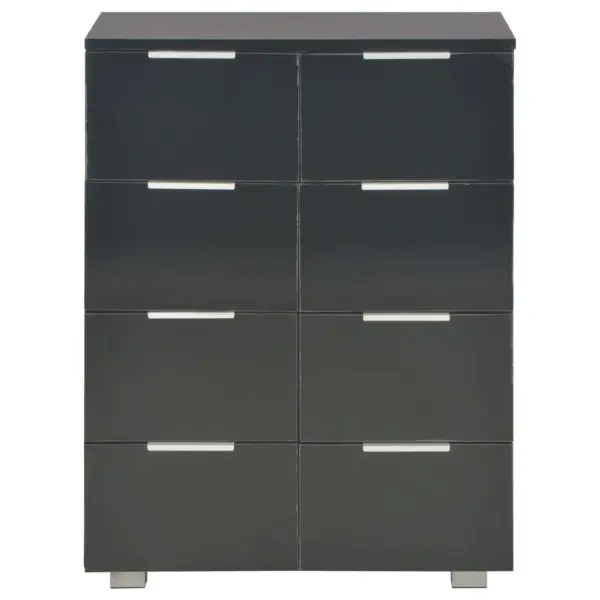 Kõrgläikega must puhvetkapp, 8 sahtliga, 60 x 35 x 80 cm – 3
