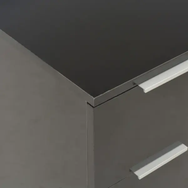 Kõrgläikega must puhvetkapp, 8 sahtliga, 60 x 35 x 80 cm – 7