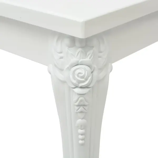 Kõrgläikega valge ristkülikukujuline kohvilaud, MDF, 115 x 65 x 42 cm - 4