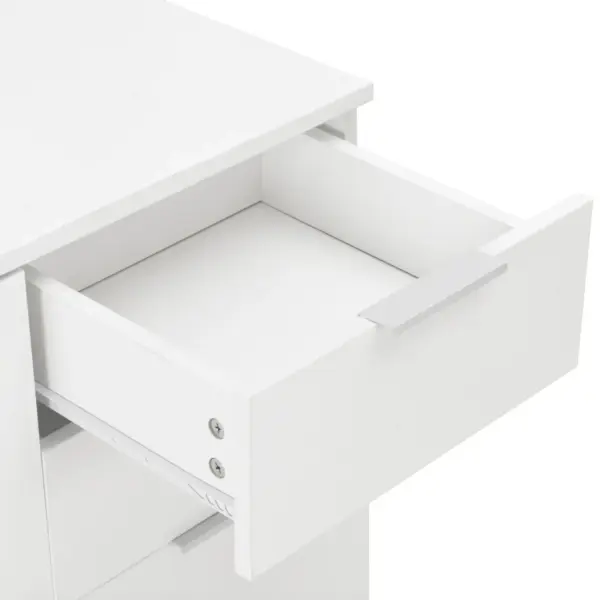 Kõrgläikega valge puhvetkapp 2 sahtli ja 3 uksega, 107 x 35 x 80,5 cm – 6