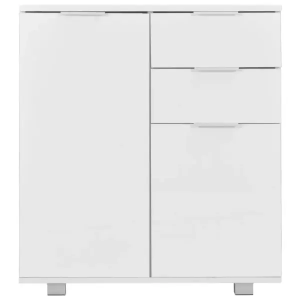 Kõrgläikega valge puhvetkapp 2 sahtli ja 2 uksega, tehispuit, 71 x 35 x 80 cm – 3
