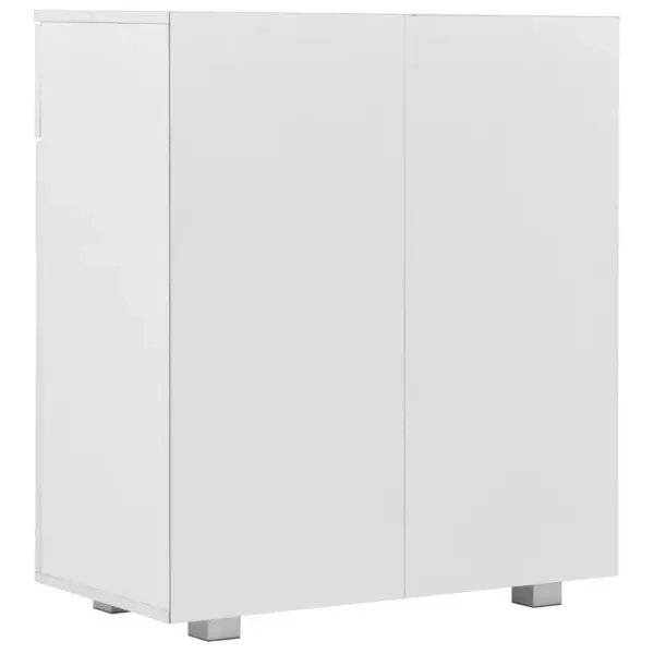 Kõrgläikega valge puhvetkapp 2 sahtli ja 2 uksega, tehispuit, 71 x 35 x 80 cm – 5