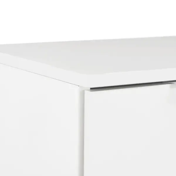 Kõrgläikega valge puhvetkapp 2 sahtli ja 2 uksega, tehispuit, 71 x 35 x 80 cm – 6