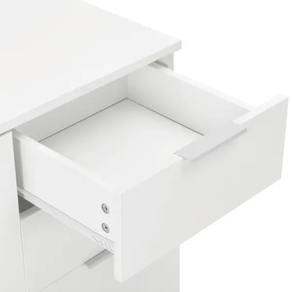 Kõrgläikega valge puhvetkapp 2 sahtli ja 2 uksega, tehispuit, 71 x 35 x 80 cm – 7