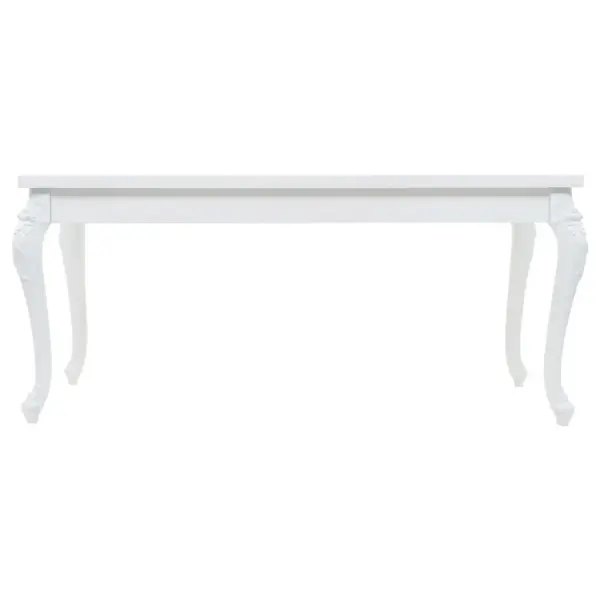 Kõrgläikega valge söögilaud MDF-lauaplaadi ja plastist jalgadega, 179 x 89 x 81 cm - 3