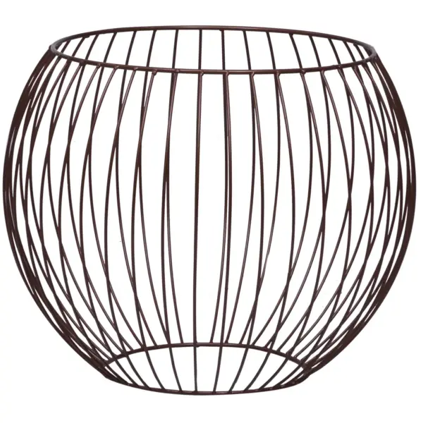 Korvdisainiga kohvilaud hoiukorviga, kuldne, Ø 51 cm - 3