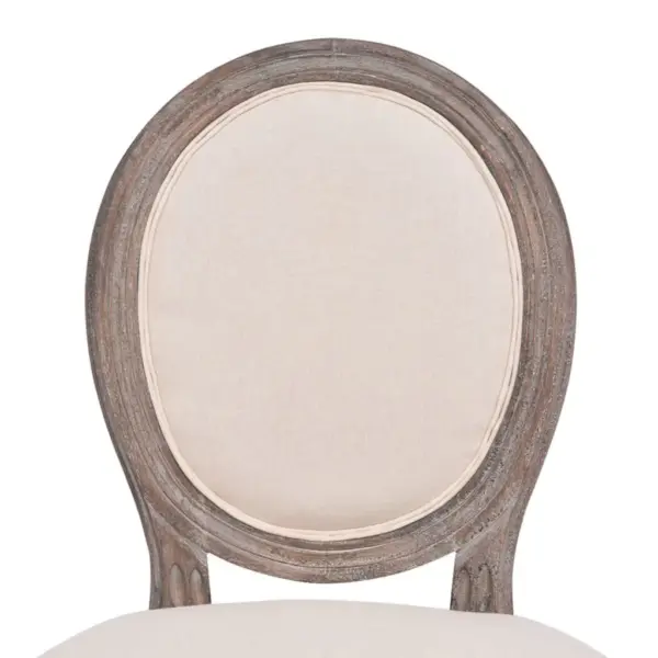 Söögitoolid linase kattega, 2 tk, kreemjad, kasepuidust raam, 50 x 56 x 95,5 cm – 5