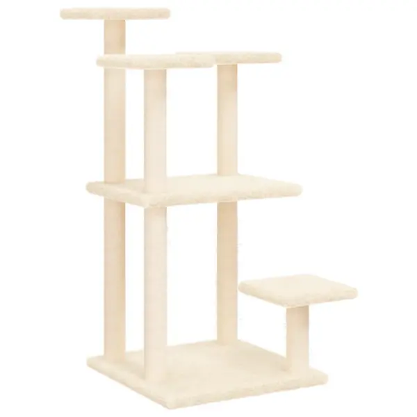 Kassi kraapimispuu platvormidega, kreemjasvalge, 57 x 61 x 98,5 cm – 2