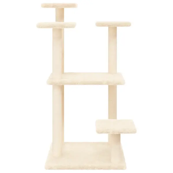 Kassi kraapimispuu platvormidega, kreemjasvalge, 57 x 61 x 98,5 cm – 4