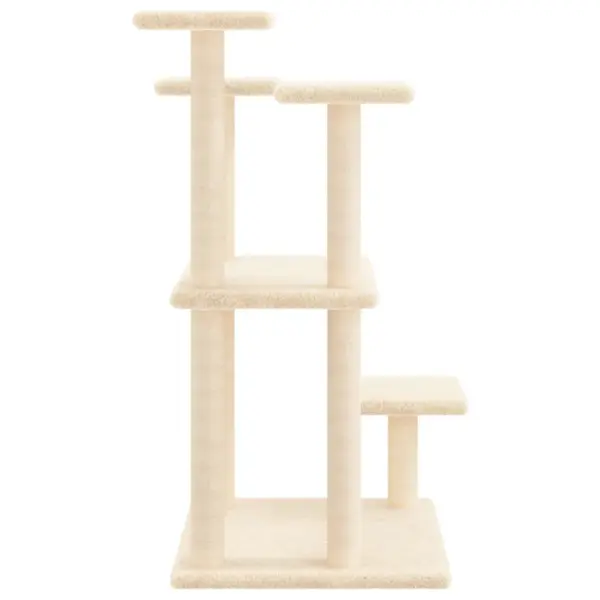 Kassi kraapimispuu platvormidega, kreemjasvalge, 57 x 61 x 98,5 cm – 5