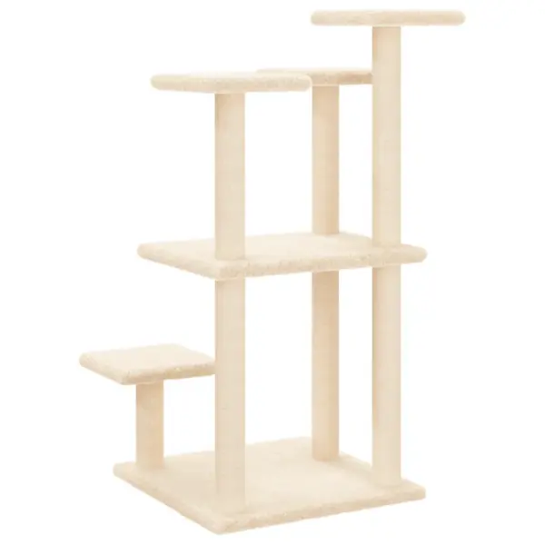 Kassi kraapimispuu platvormidega, kreemjasvalge, 57 x 61 x 98,5 cm – 6