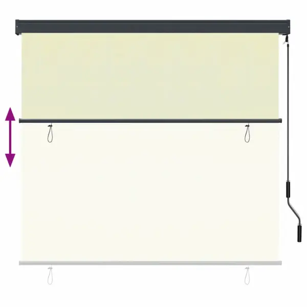 Kreemjas välikardin rulookardin, 180 x 250 cm, kangast ja alumiiniumist, laekinnitusega – 7