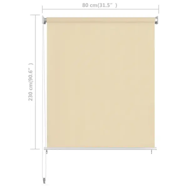 Väliruloo rõdule ja terrassile, kreemjasvalge HDPE, 80 x 230 cm - 6