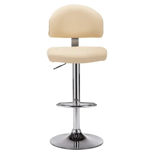 Kreemjasvalge baaripukk seljatoega, kunstnahk, gaasitõste ja 360° pöördega, 43 x 47 x 98–119 cm – 3