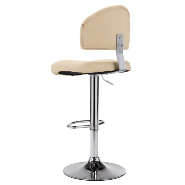 Kreemjasvalge baaripukk seljatoega, kunstnahk, gaasitõste ja 360° pöördega, 43 x 47 x 98–119 cm – 4